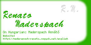 renato maderspach business card